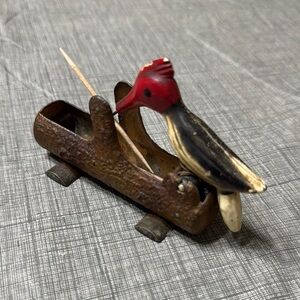 Vintage Woodpecker Toothpick Holder; 1950’s